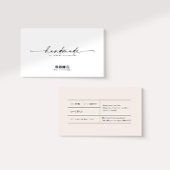 Minimal Modern Handmade Price Tag Visitekaartje