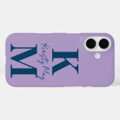 Minimal Modern Initials Name Personalize Case-Mate iPhone Case (Achterkant (horizontaal))
