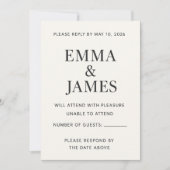 Minimal Modern Ivory RSVP Card (Voorkant)