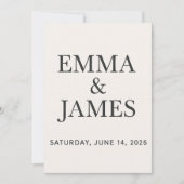 Minimal Modern Ivory Save the Date (Voorkant)