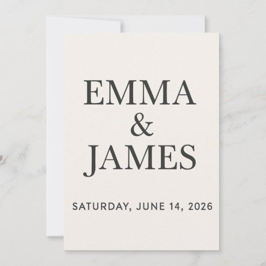 Minimal Modern Ivory Save the Date (Voorkant)