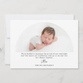 Minimal Modern Landschap Baby Foto Geboorte Aankondiging (Achterkant)