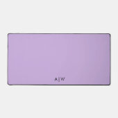 Minimal Modern Lavendel Monogram Initialen Kantoor Bureaumat (Voorkant)
