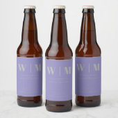 Minimal Modern Lavender Silver Drink Wedding Bier Etiket (Flessen)