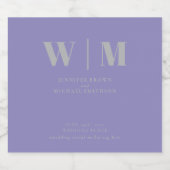 Minimal Modern Lavender Silver Drink Wedding Bier Etiket (Enkel label)