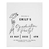 Minimal Modern Line Art Graduation Welcome Sign Perfect Poster (Voorkant)