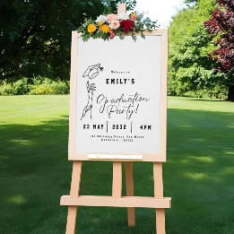 Minimal Modern Line Art Graduation Welcome Sign Perfect Poster