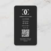 Minimal Modern Logo C Zwart Grijs Monogram Visitekaartje (Achterkant)