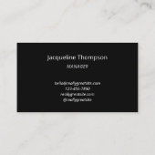 Minimal Modern Luxury Black and White Simple Visitekaartje (Achterkant)