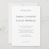 Minimal Modern Luxury Black & White Wedding Design Kaart (Voorkant)