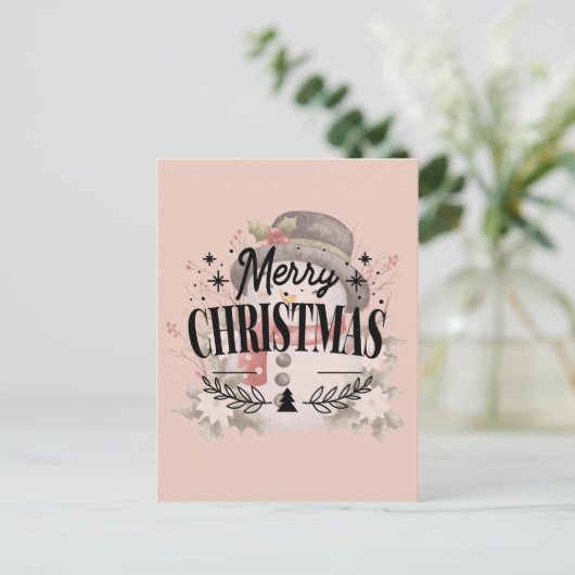 Minimal Modern Merry Christmas Briefkaart (Staand voorkant)