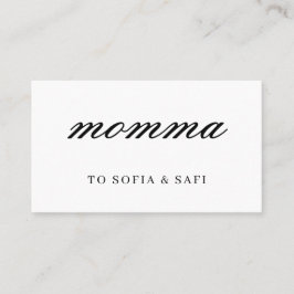 Minimal Modern Mommy Contact Design Kortingskaartje