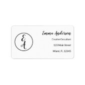 Minimal Modern Monogram Etiket (Voorkant)