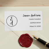 Minimal Modern Monogram Etiket