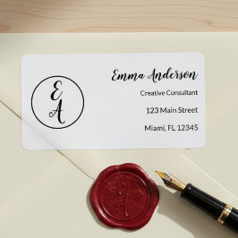 Minimal Modern Monogram Etiket