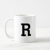 Minimal Modern Monogram Initiaal Letter Zwart Koffiemok (Links)