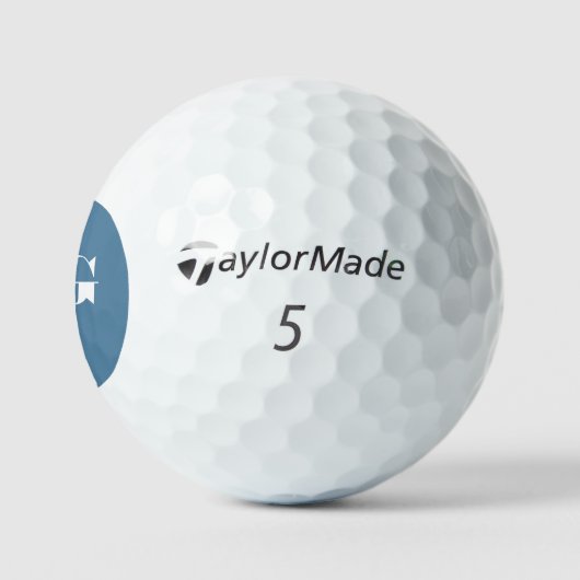 Minimal Modern Monogram Initialen Blauwe Sterren Golfballen (Logo)