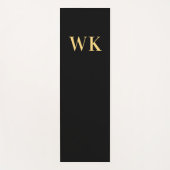Minimal Modern Monogram Initialen Zwart Goud Yogamat (Voorkant)