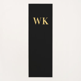 Minimal Modern Monogram Initialen Zwart Goud Yogamat