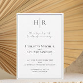 Minimal Modern Monogram Wedding Invitation Kaart