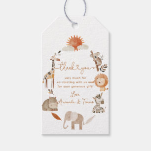 Minimal Modern Neutral Safari Animal Baby shower Cadeaulabel