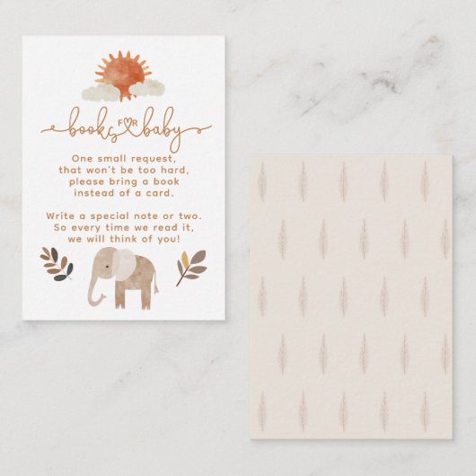 Minimal Modern Neutral Safari Animal Baby shower Informatiekaartje (Voorkant / Achterkant)