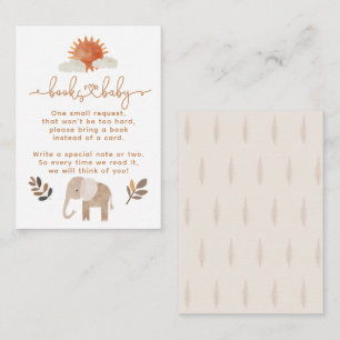Minimal Modern Neutral Safari Animal Baby shower Informatiekaartje