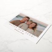 Minimal Modern New Year Photo Folie Feestdagenkaart (Gedraaid)