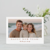 Minimal Modern New Year Photo Folie Feestdagenkaart (Staand Voorkant)