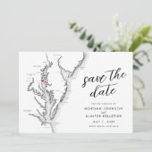 Minimal Modern North Beach MD Wedding Save The Date (Staand voorkant)