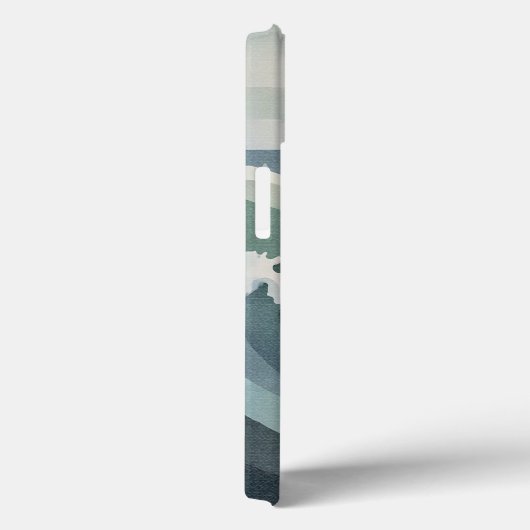 Minimal Modern Ocean Waves Waterverf Canvas Case-Mate iPhone Case (Achterkant / Rechts)