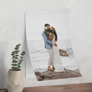 Minimal Modern Passen getrouwd Trouwfotoherinnerin Kalender