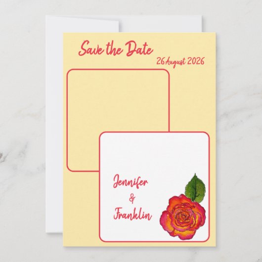 Minimal Modern Peace Rose Save the Date Wedding  Kaart (Voorkant)