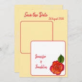 Minimal Modern Peace Rose Save the Date Wedding  Kaart (Voorkant / Achterkant)