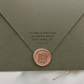 Minimal Modern Personalized Wedding Return Address Zelfinktende Stempel