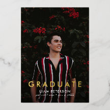 Minimal Modern Photo Afstuderen Folie Aankondiging