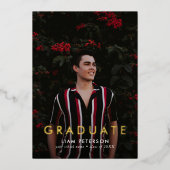 Minimal Modern Photo Afstuderen Folie Aankondiging (Voorkant)