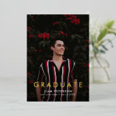 Minimal Modern Photo Afstuderen Folie Aankondiging (Staand Voorkant)