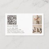 Minimal Modern Photo Collage Pottery Professional Visitekaartje (Achterkant)