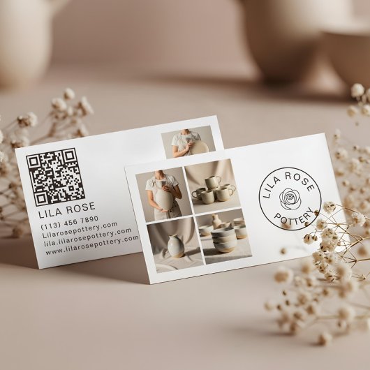 Minimal Modern Photo Collage Pottery Professional Visitekaartje