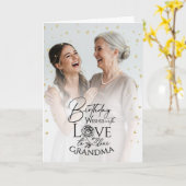 Minimal Modern Photo Modern Birthday Grandma Kaart (Gele Bloem)