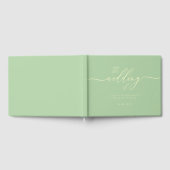 Minimal Modern Pistachio & Cream Wedding Guest Gastenboek (Volledig)