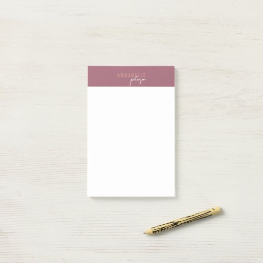 Minimal Modern Professional Dusty Roos Eenvoudig Post-it® Notes (Op bureau)