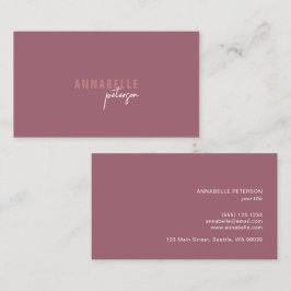 Minimal Modern Professional Dusty Roos Eenvoudig Visitekaartje