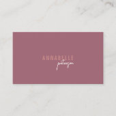 Minimal Modern Professional Dusty Roos Eenvoudig Visitekaartje (Voorkant)