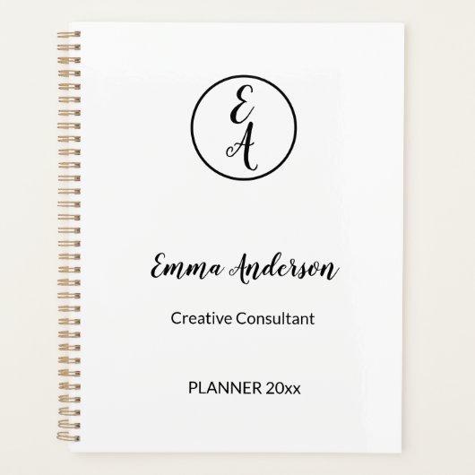 Minimal Modern Professional Monogram Planner (Voorkant)