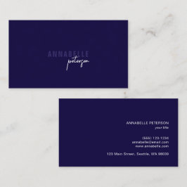 Minimal Modern Professioneel Blauw Eenvoudig Visitekaartje
