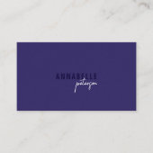 Minimal Modern Professioneel Blauw Wit Eenvoudig Visitekaartje (Voorkant)