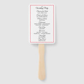 Minimal Modern Red Heart Valentijn bruiloft progra Handwaaier (Achterkant)