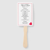 Minimal Modern Red Heart Valentijn bruiloft progra Handwaaier (Voorkant)